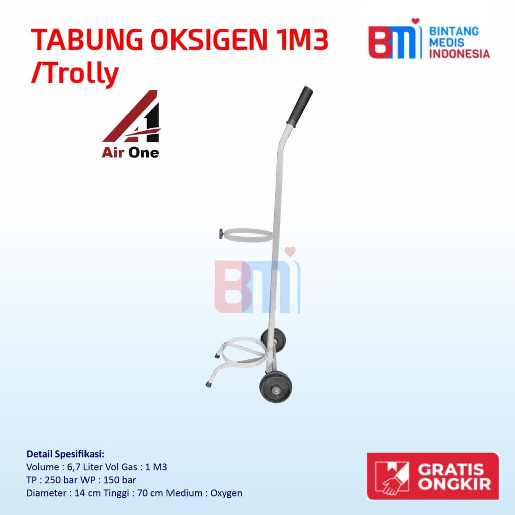 tabung oksigen 1m3 fullset | bintang medis