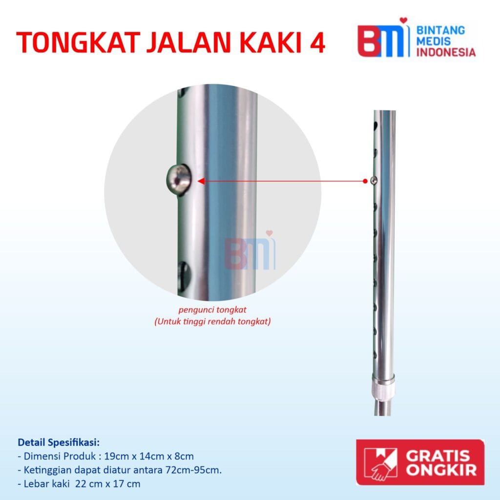Tongkat jalan dengan 4 kaki | bintang medis