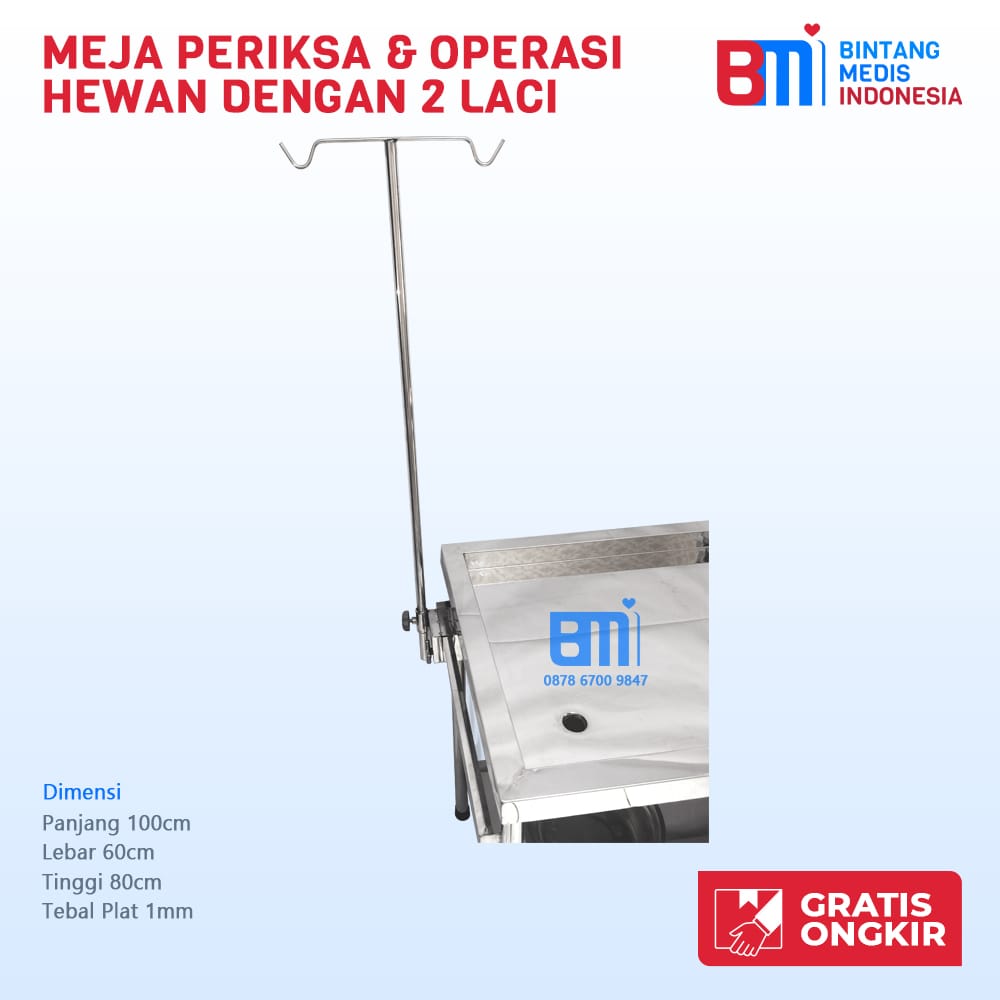 Meja Periksa Hewan 2 Laci