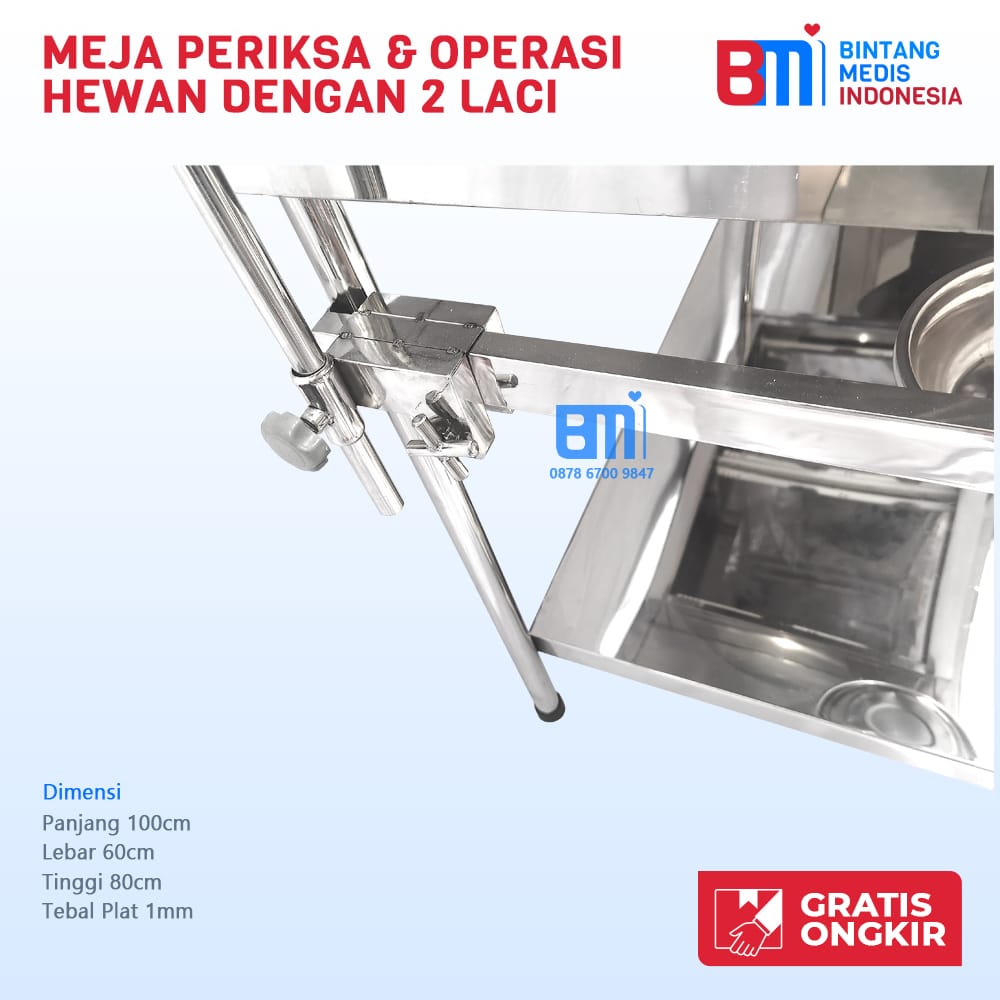 Meja Periksa Hewan 2 Laci