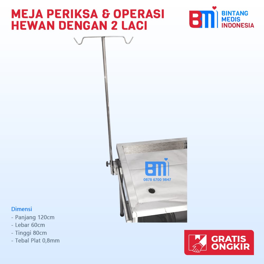 Meja Periksa Hewan 2 Laci