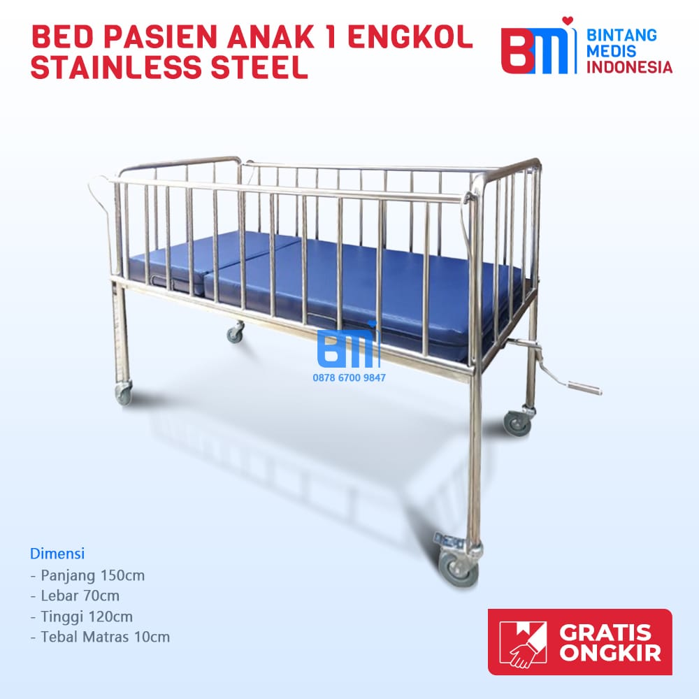 bed pasien untuk anak stainless steel