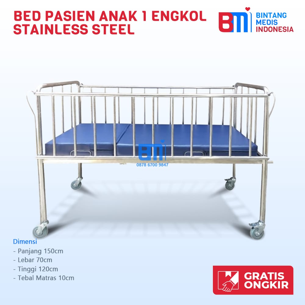 bed pasien untuk anak stainless steel