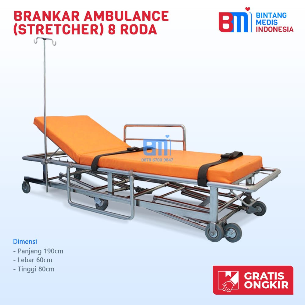 Brankar Ambulance 8 roda | Stretcher Ambulance 8 Roda