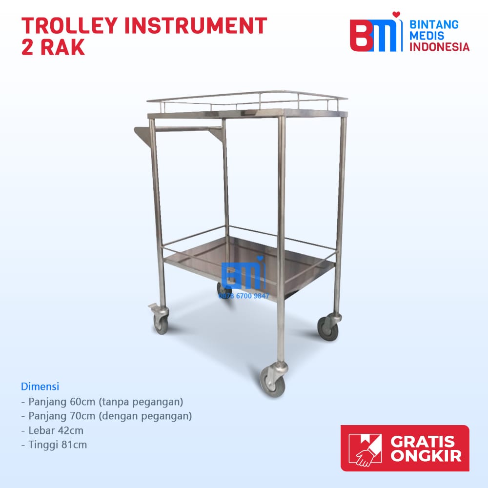 trolly instrumen 2 rak susun